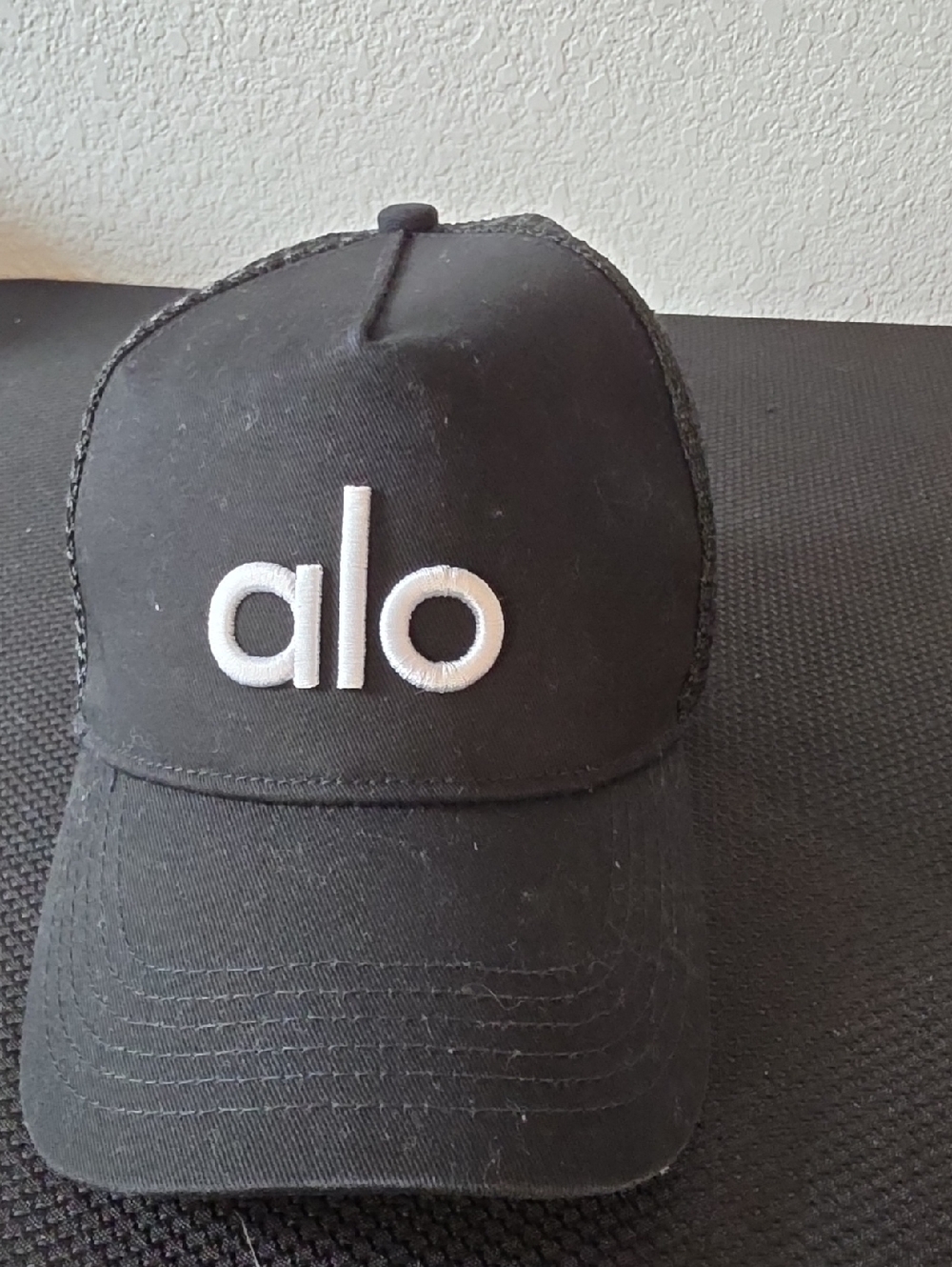 ALO Yoga Black Hat with White Logo